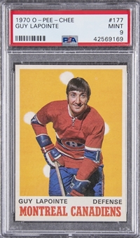 1970/71 O-Pee-Chee #177 Guy Lapointe Rookie Card – PSA MINT 9